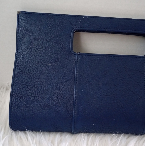 Charming Charlie Snap Closure Blue Faux Leather Clutch Purse - Picture 3 of 14